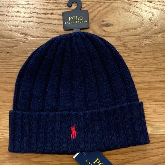 Polo Ralph Lauren Men's Skull Cap Beanie Hat Navy NWT  PP0054 - Picture 1 of 1